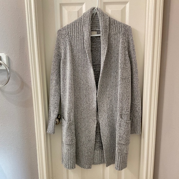 A New Day Long Cardigan Sweater, Heather Gray, Size XS, Shawl Collar, Open Front - Picture 11 of 11